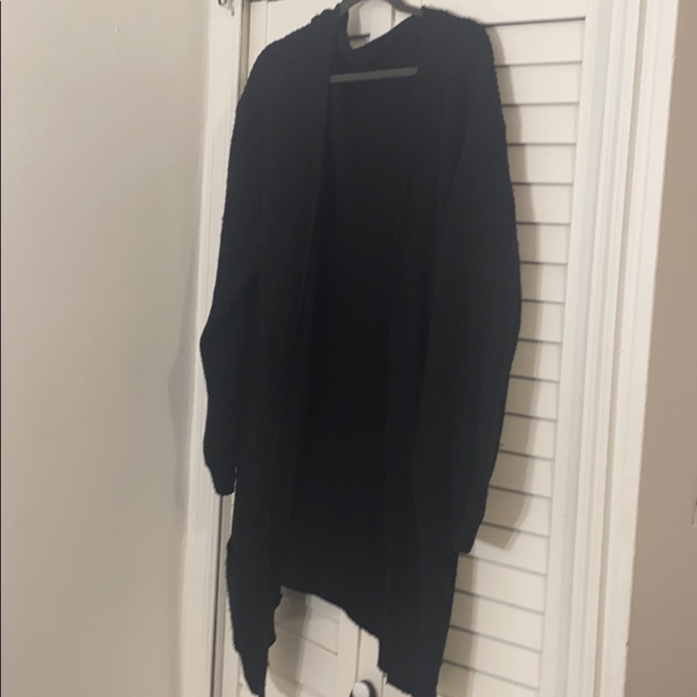 Black oversized cardigan sweater